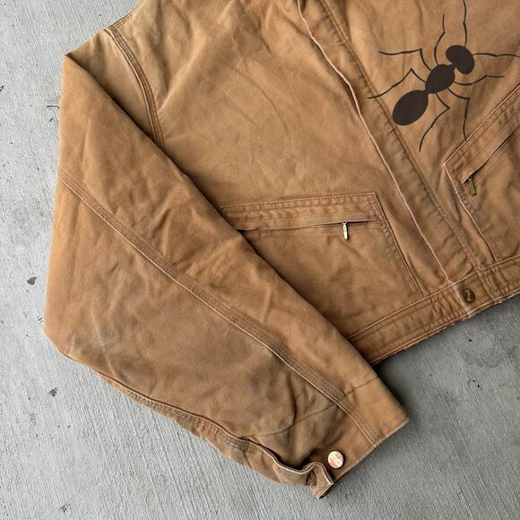 Vintage Y2K Carhartt brown cropped Detroit style work wear jacket - Picture 2 of 8